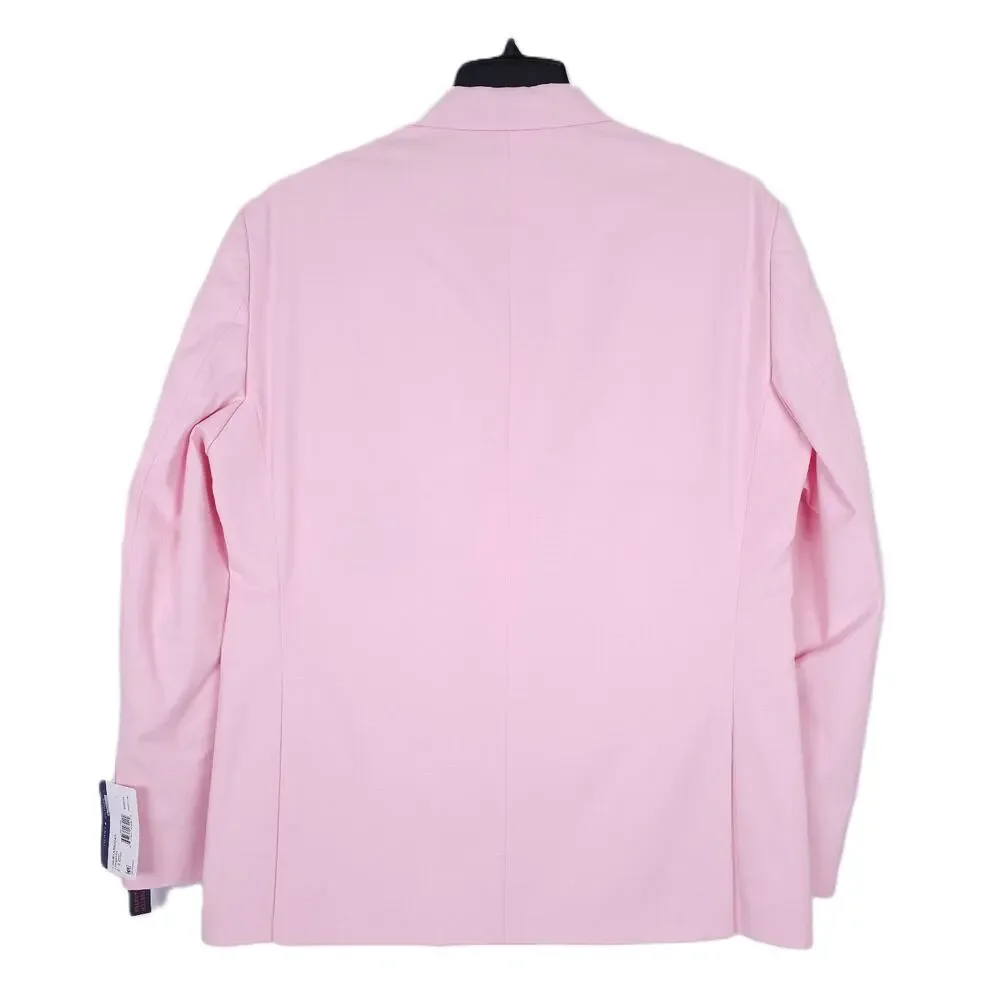 Tommy Hilfiger Mens Modern Fit 2 Piece Suit 46R 40x30 Light Pink Solid Chambray